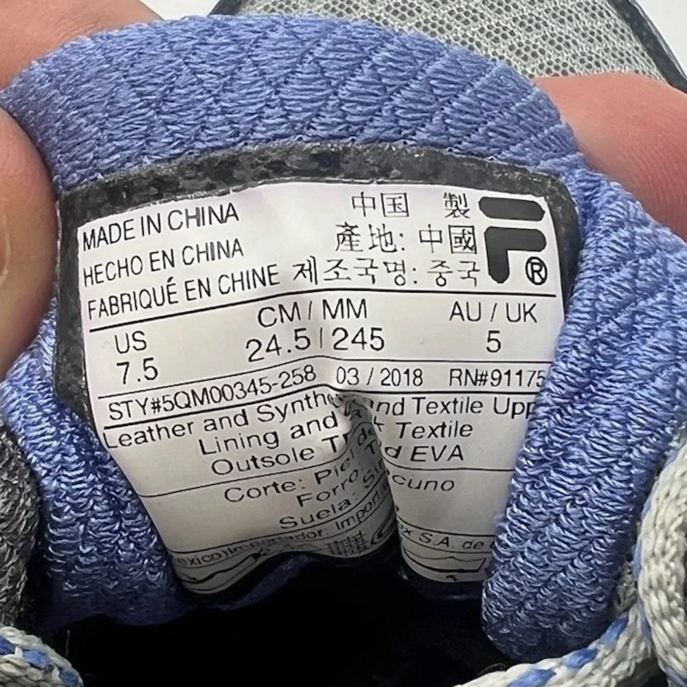 Fila Womens Northampton Gray Blue Trail Running Shoes Sneakers 5QM00345-258 7.5